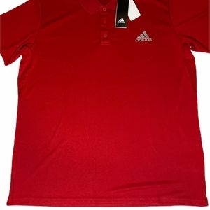 NWT Adidas Red Club Rib Polo Short Sleeve Shirt Size XL